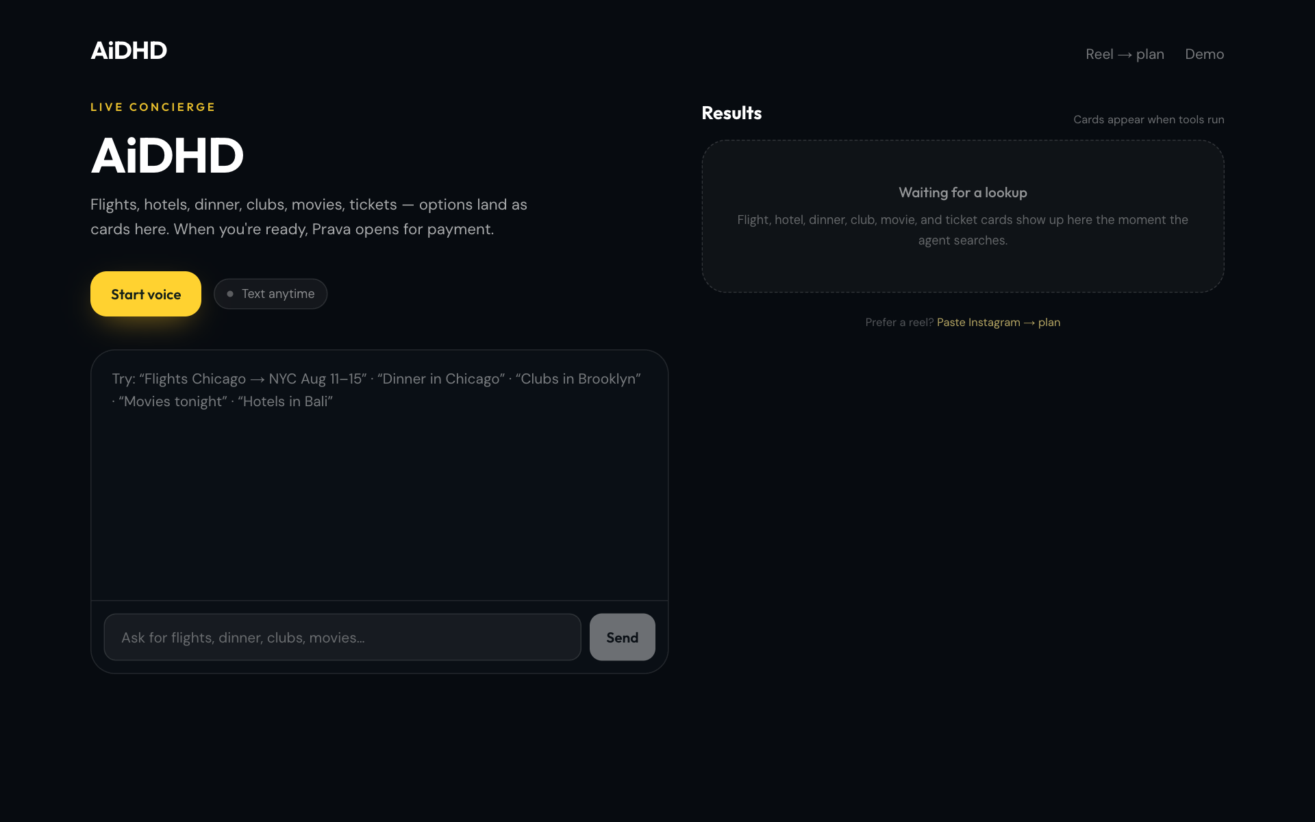 AiDHD - AI Group-Planning Concierge screenshot