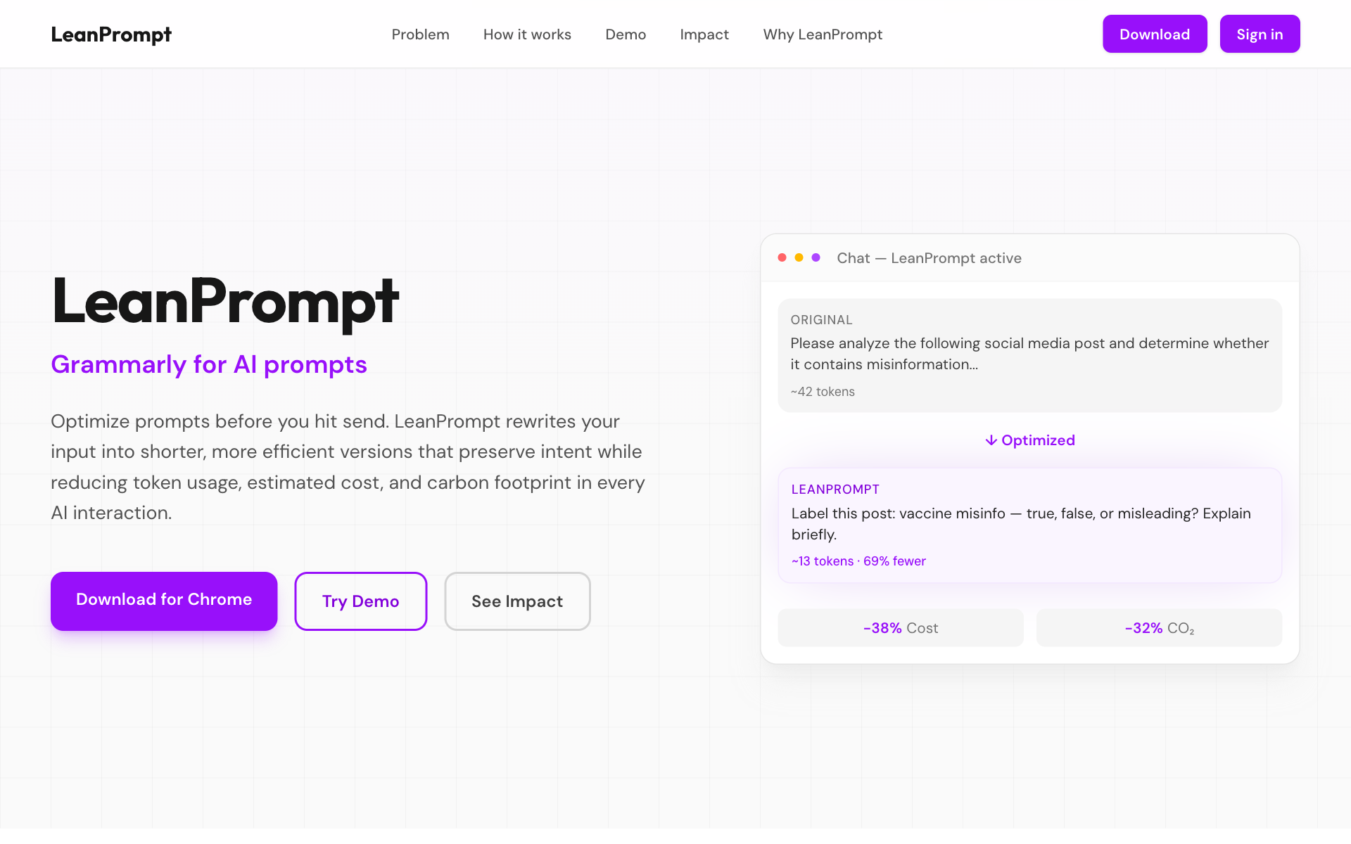LeanPrompt screenshot